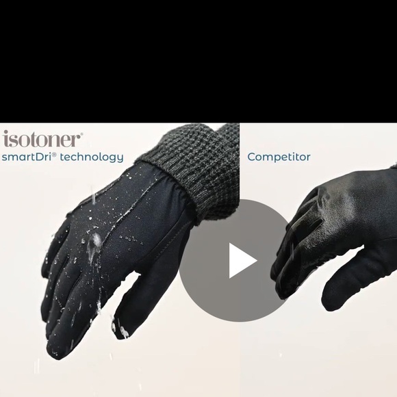 NWT Isotoner Sleek Heat Black‎ Mittens with SmartDri & Touchscreen Technology - Picture 3 of 5
